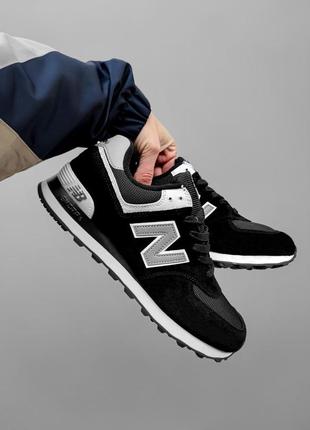 Кросівки new balance 574 black/white reflective