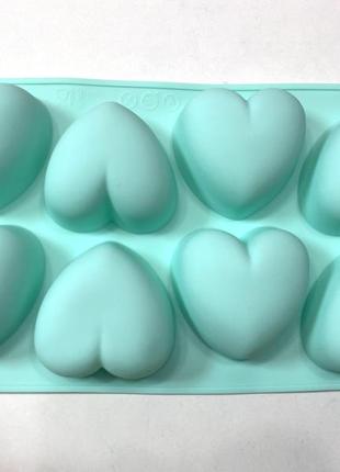 Силіконова форма для мусових десертів серця на 8 шт