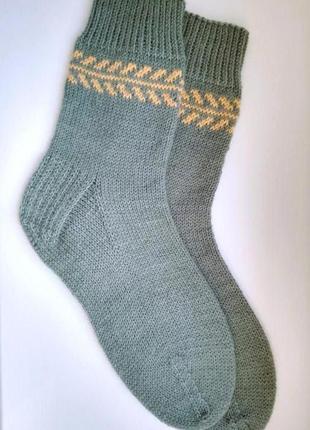 Вязані шкарпетки  з колоском 37-38 р