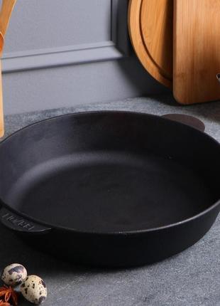 Сковорода чавунна без ручки жаровня 240 х 60 мм9 фото