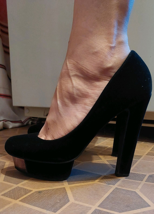 Женские туфли, чёрные туфли,  замшивые туфли,  купить туфли,6 фото