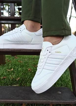 Жіночі кросівки adidas sambarose all white