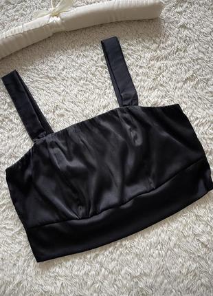 Шовковий топ з мереживною спинкою