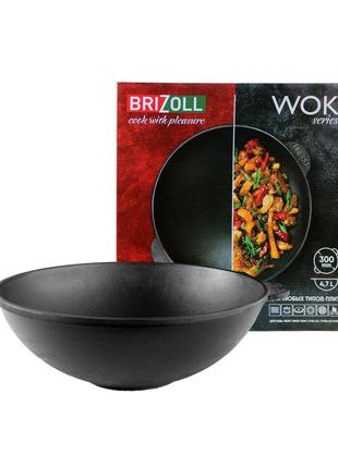 Чавунна сковорода wok 4,7 л3 фото