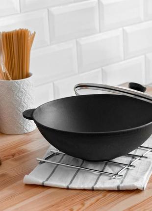 Чавунна сковорода wok 4,7 л6 фото