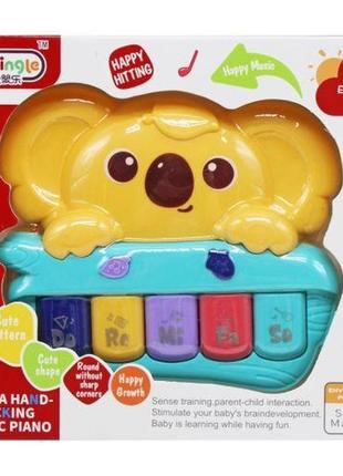 Музыкальная игрушка "пианино коала" (желтая)