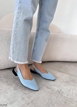 Босоножки голубые5 фото