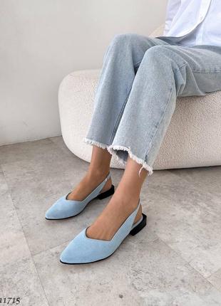 Босоножки голубые6 фото