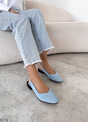Босоножки голубые9 фото