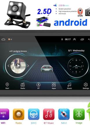 2din авто магнитола podofo 7" android, gps, wifi, bluetooth + задняя камера.