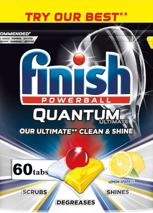 Finish quantum ultimate 60 шт. лемон, капсули для посудомийної...