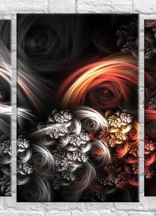 Модульна картина на полотні з 3-х частин "абстракція"