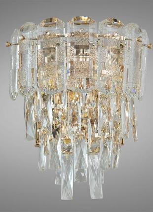 Настенный светильник с хрустальными подвесками kuala золото d898-b g