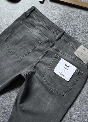 Мужские серые зауженные slim новые джинсы jack &amp; jones оригинал размер 34/328 фото