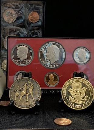 Унікальна колекція монет, жетонів медалей сша срібло, мідь н...