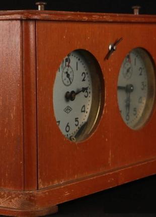 Годинник шаховий срср бурштин дерев'яний 50х років