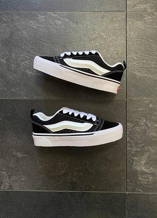 Vans knu skool black white plarform