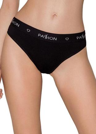 Трусики-сліпи з бавовни з еластаном passion ps004 panties black, size m