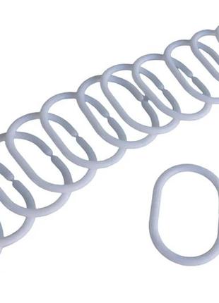 Кільця для шторки у ванну пластикові білі 12 шт1 фото