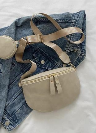 Маленька шкіряна жіноча сумка 2024, новий літній стиль, модна версія, сумка на пояс.4 фото