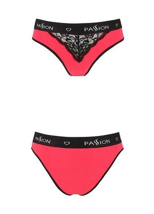 Трусики с широкой резинкой и кружевом passion ps001 panties red/black, size m4 фото