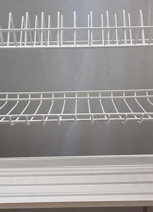 Сушилка для посуды в шкаф 60 см, двухуровневая белая