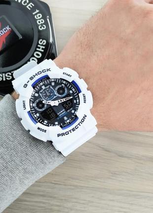 Casio g-shock ga-100 white-blue-black4 фото