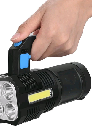 Светодиодный ручной переносной фонарь lf-s09 usb ручной фонарь на1 фото
