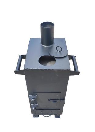 Піч-буржуйка велика з ручками 4 мм 600*400*300