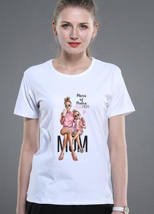 Фп005361	парные футболки family look. мама и дочь "mom"  push it