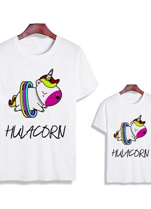 Фп005371	парные футболки family look. мама и дочь "hulacorn"  push it