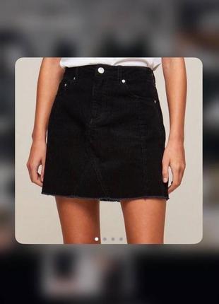 Вельветовая чёрная мини юбка miss selfridge1 фото