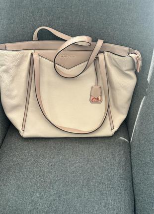 Сумка michael kors whitney large soft pink leather tote1 фото