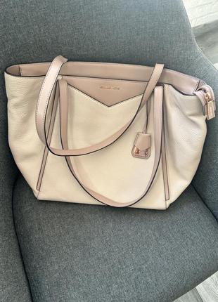 Сумка michael kors whitney large soft pink leather tote10 фото