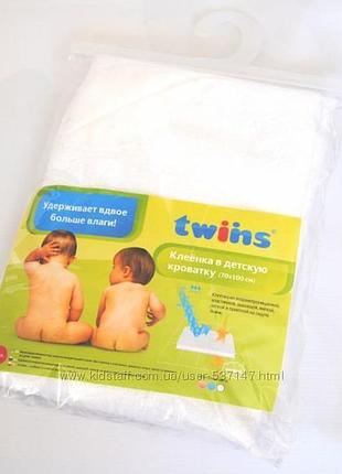 Нова махрова непромокальна пелюшка-клеєнка twins 70х100 см