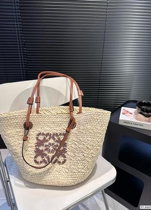 Сумка корзина плетена пляжна loewe