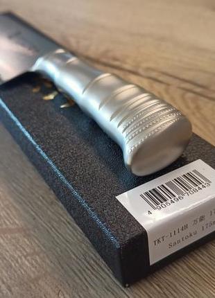 Японський ніж сантоку tamahagane 175 мм преміум серії damascus4 фото