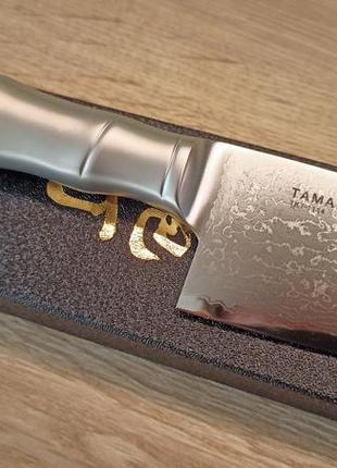 Японський ніж сантоку tamahagane 175 мм преміум серії damascus6 фото