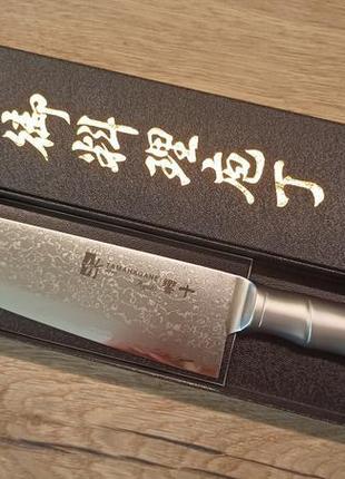 Японський ніж сантоку tamahagane 175 мм преміум серії damascus9 фото