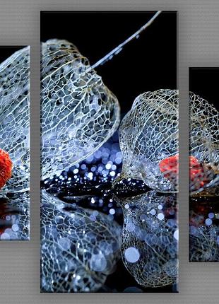 Модульная картина на холсте из 3-х частей "ягоды"