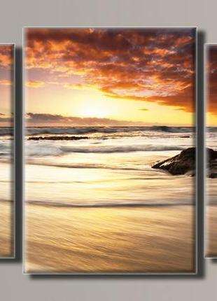 Модульная картина на холсте из 5-ти частей "закат"