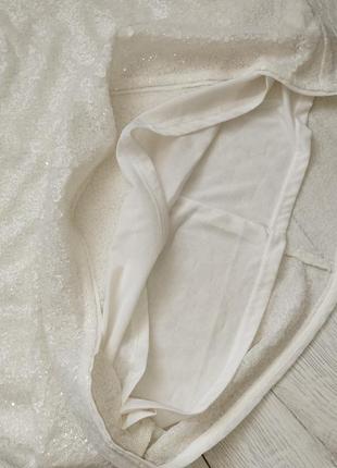Белое коктельное платье в пайетках10 фото