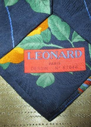 Ексклюзивний номерний шовковий галстук краватка leonard paris4 фото