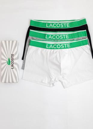 Мужские трусы боксеры - набор в стиле lacoste 3 шт высокого качества