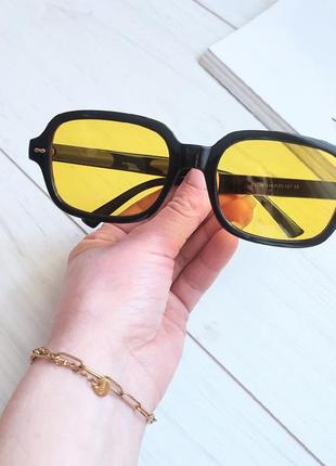 Желтые очки ретро винтажные тренд желтая линза3 фото