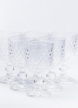 Бокалы для красного вина 6 штук на низкой ножке