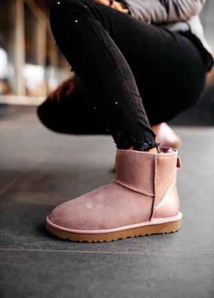 Ugg w classic mini «pink» сапоги женские угы5 фото