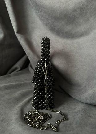 Сумка з чорних перлин