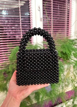 Сумка з чорних перлин