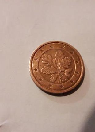 Монета 2 євро-центи2 фото